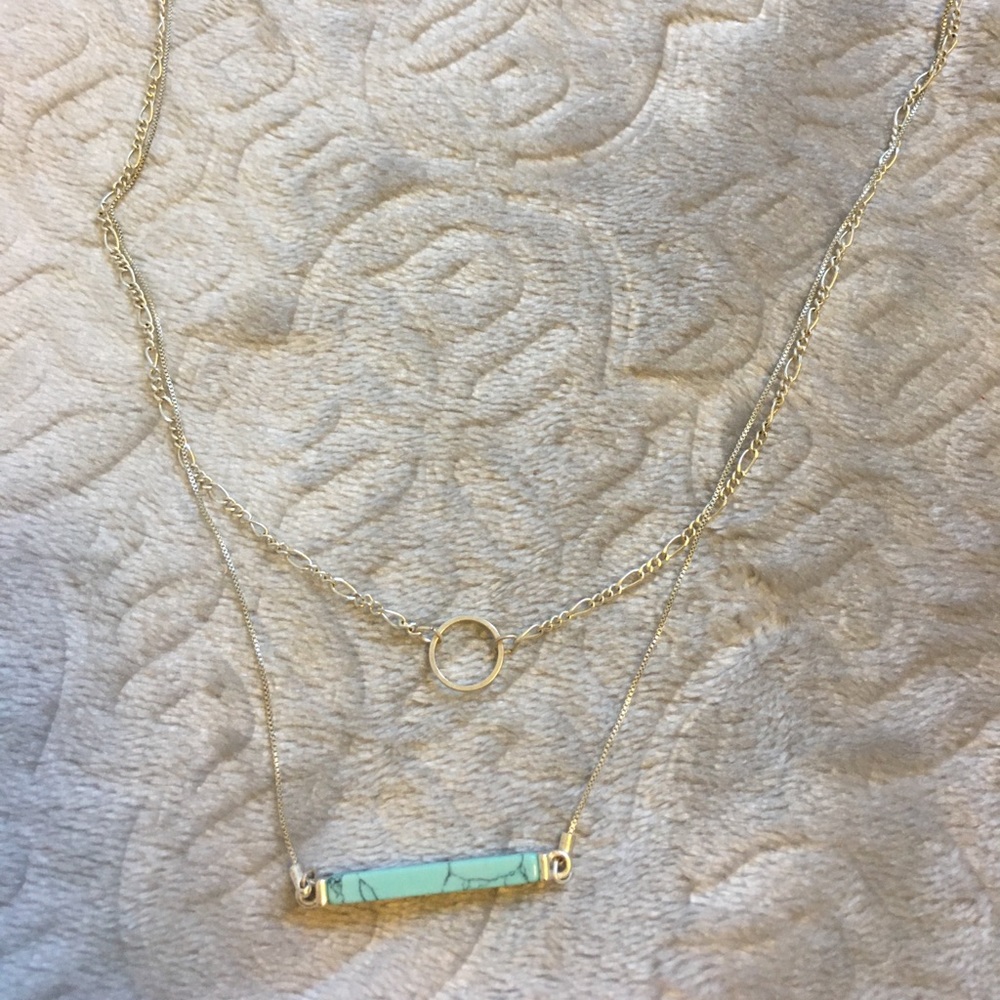 Silver plated blue and silver necklace
